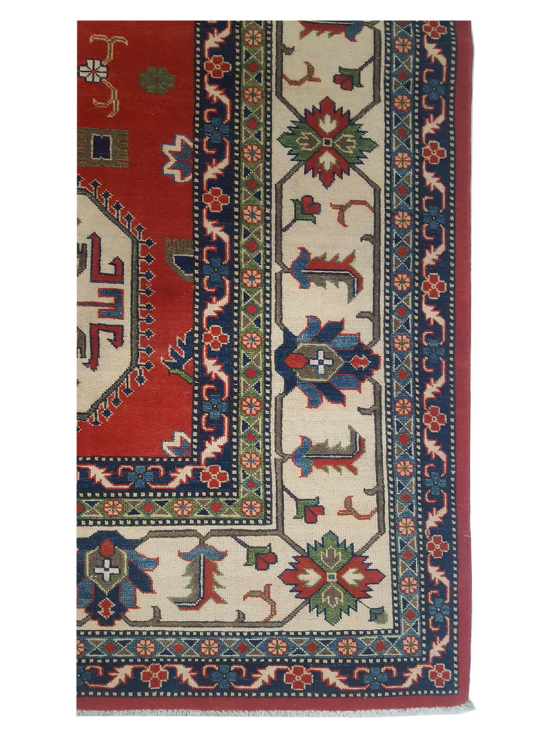 Pacific Kazak 41146 Red Ivory Traditional Hand Knotted Rug