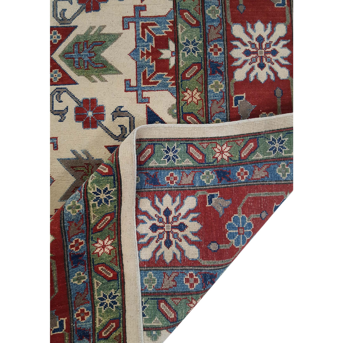 Pacific Kazak 41154 Ivory Red Traditional Hand Knotted Rug