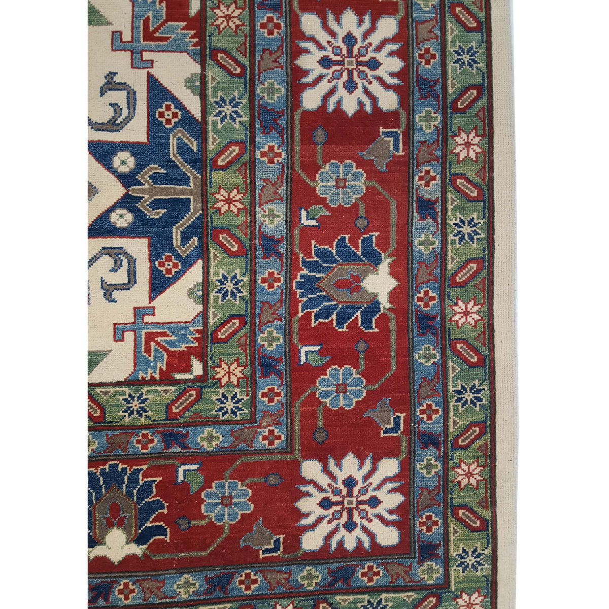 Pacific Kazak 41154 Ivory Red Traditional Hand Knotted Rug