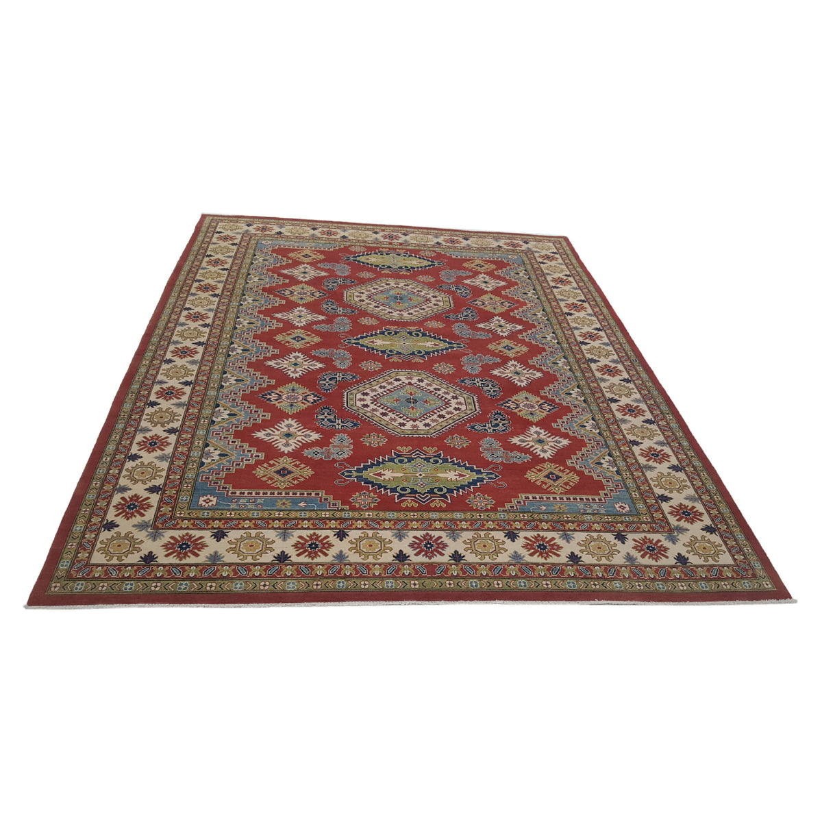 Pacific Kazak 41158 Red Ivory Traditional Hand Knotted Rug