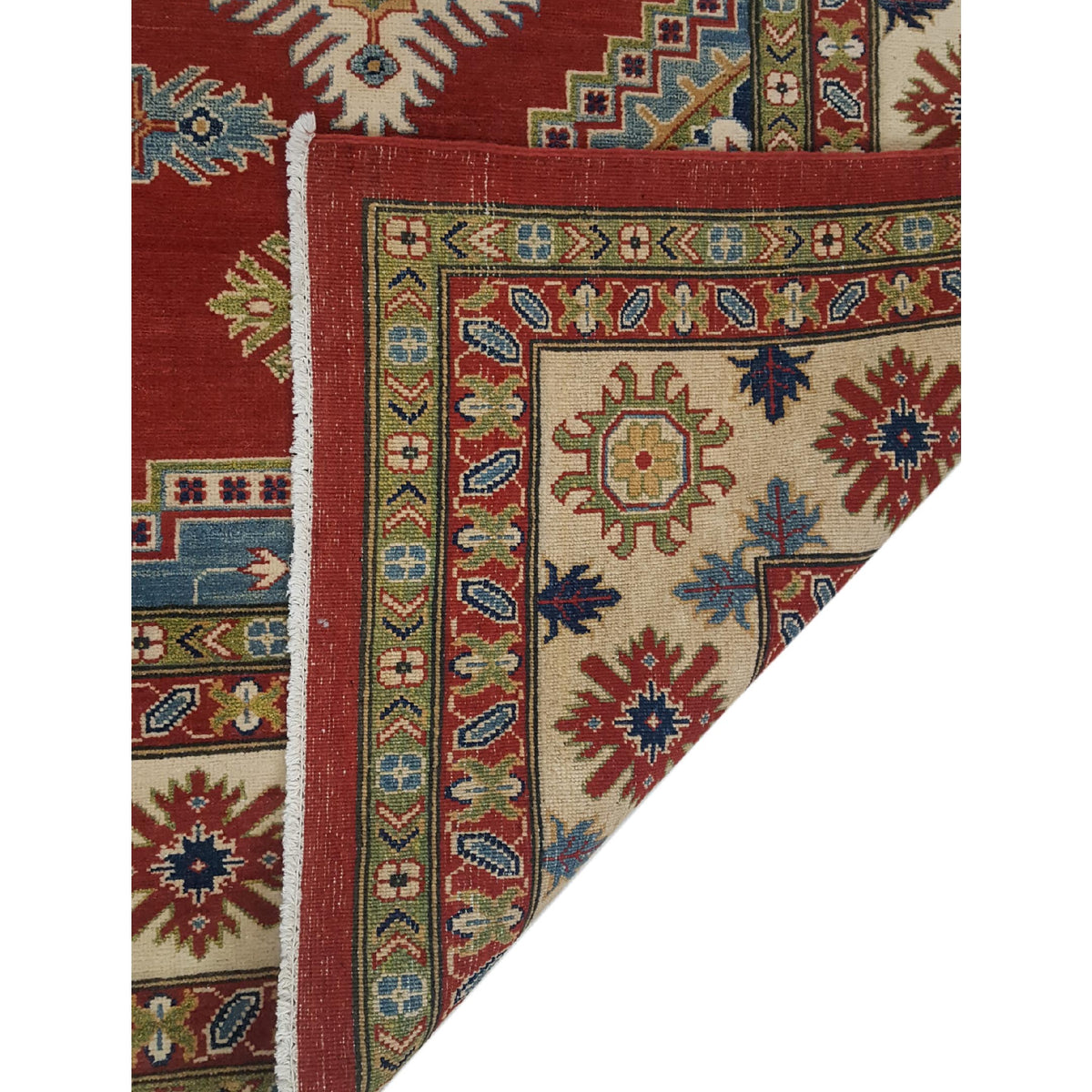 Pacific Kazak 41158 Red Ivory Traditional Hand Knotted Rug