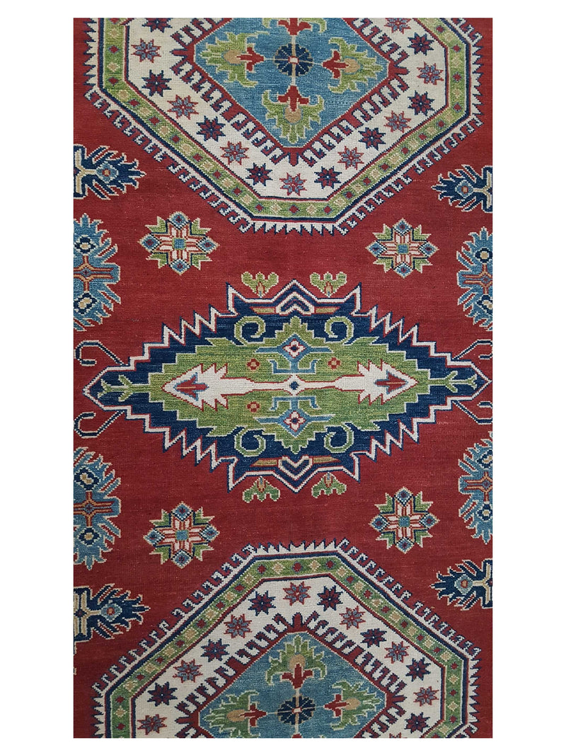 Pacific Kazak 41158 Red Ivory Traditional Hand Knotted Rug