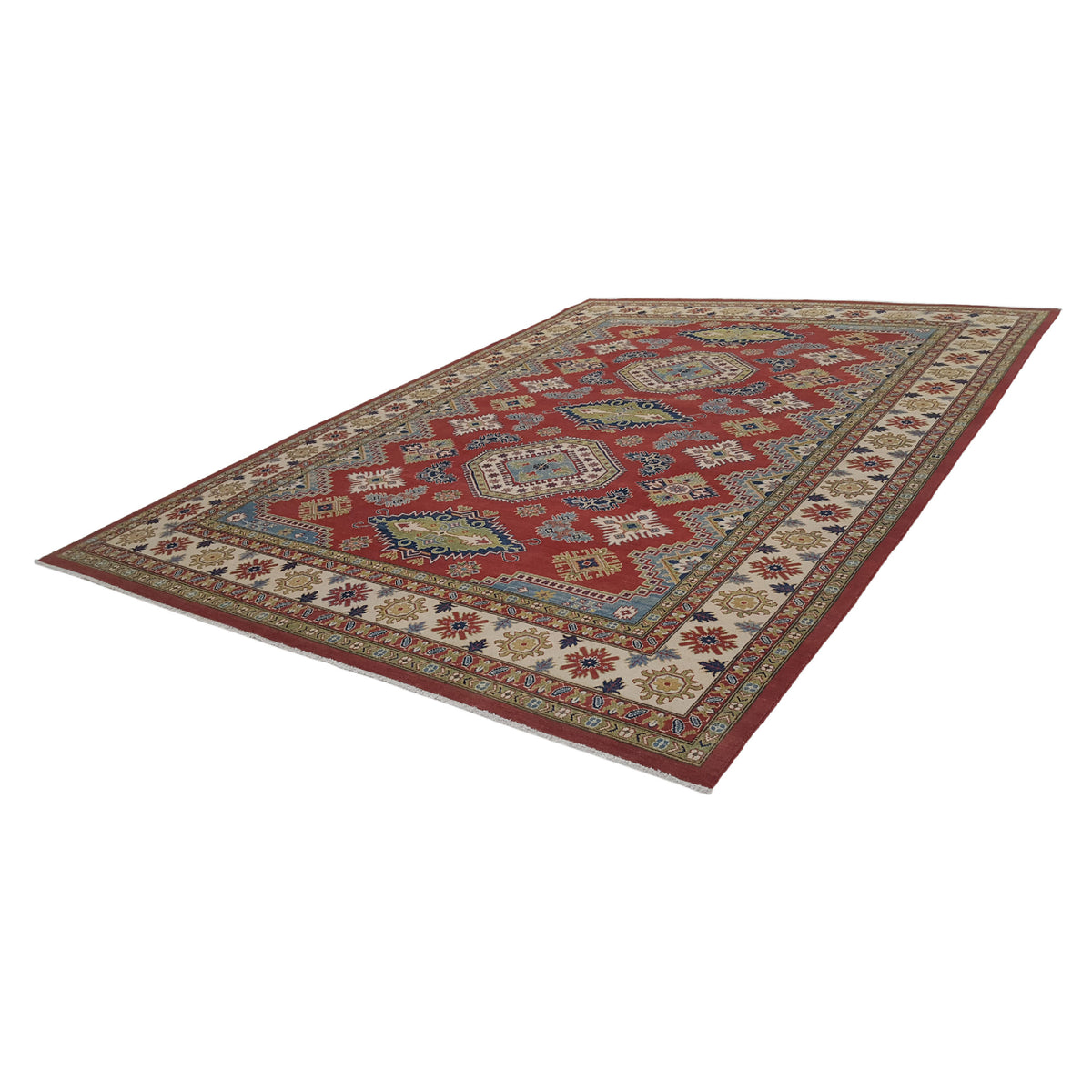 Pacific Kazak 41158 Red Ivory Traditional Hand Knotted Rug