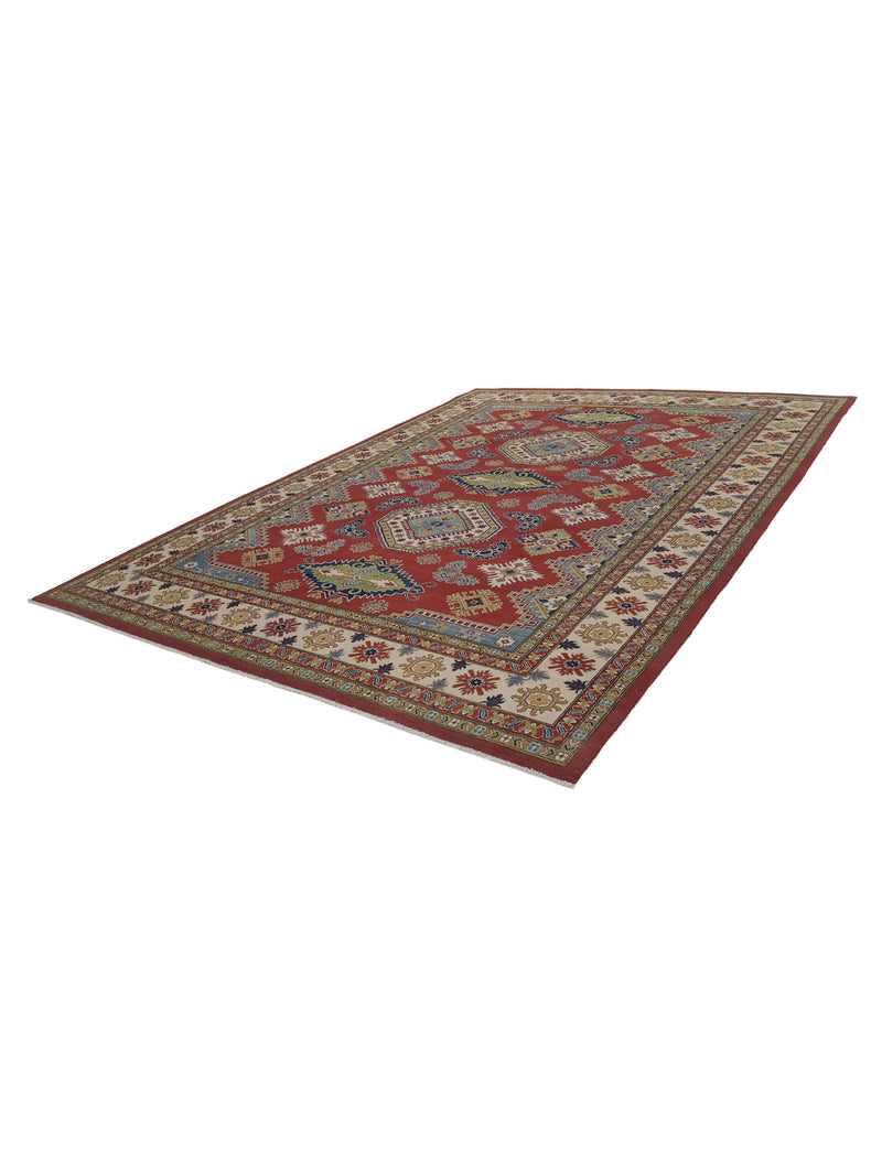 Pacific Kazak 41158 Red Ivory Traditional Hand Knotted Rug