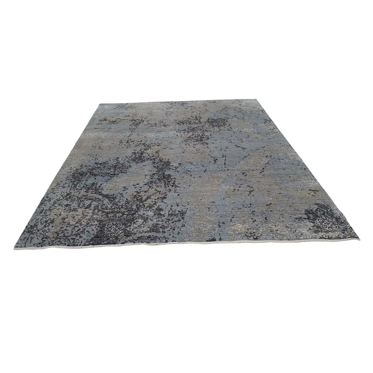 Pacific Erase 41168 Charcoal Lt.Blue Modern Hand Knotted Rug