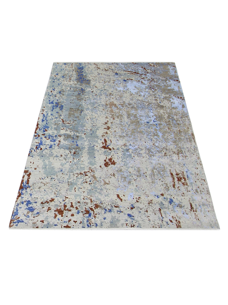 Pacific Galaxy 41186 Blue Blue Grey Modern Hand Knotted Rug