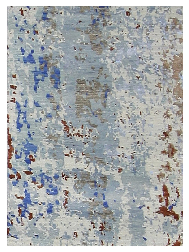 Pacific Galaxy 41186 Blue Blue Grey Modern Hand Knotted Rug