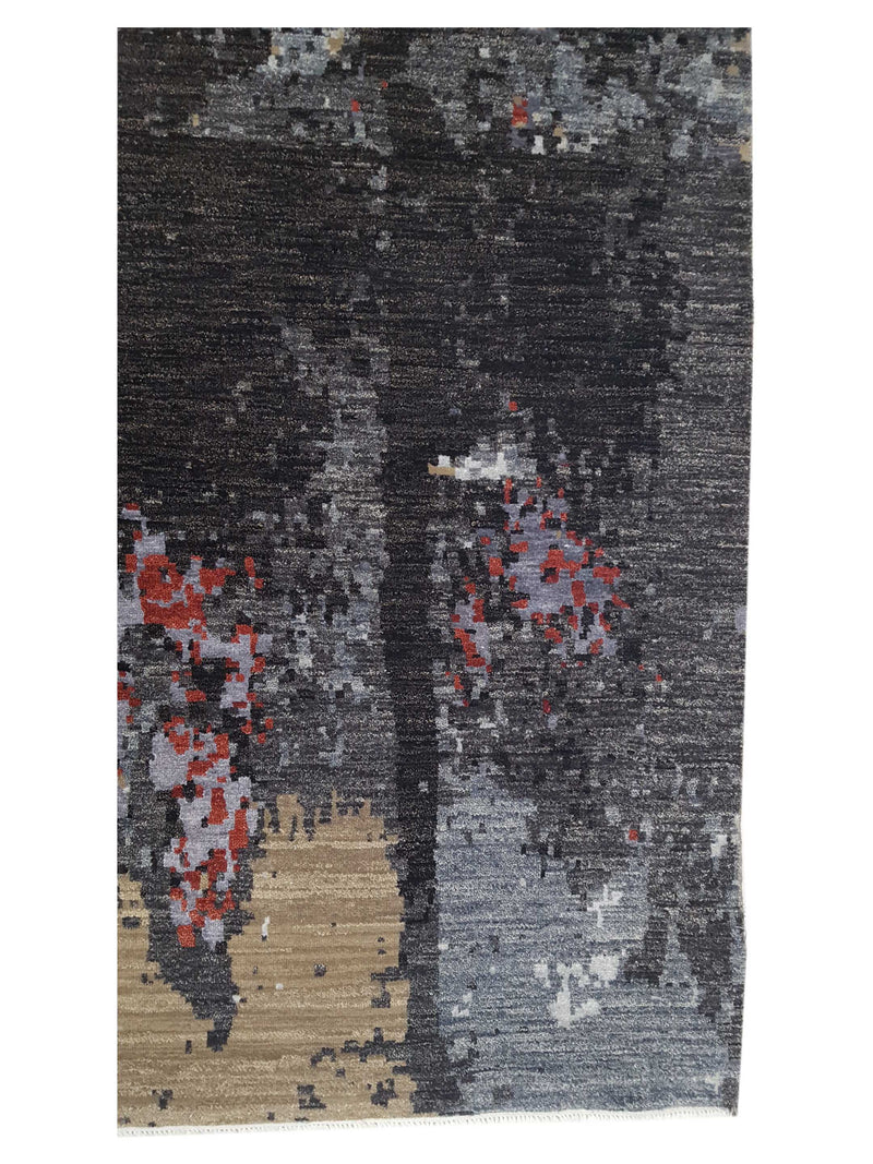 Pacific Galaxy 41187 Black Dk.Grey Modern Hand Knotted Rug