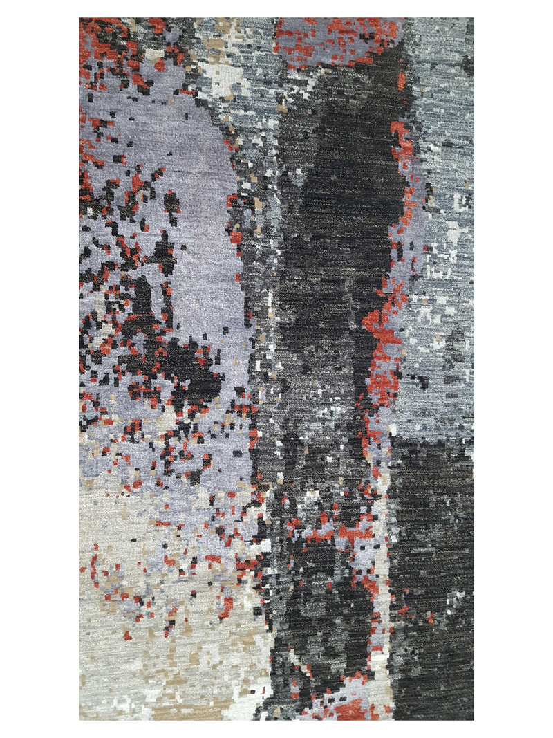 Pacific Galaxy 41187 Black Dk.Grey Modern Hand Knotted Rug