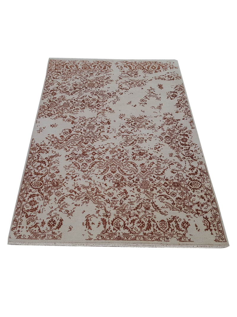 Pacific Erase 41198 Ivory Ivory Modern Hand Knotted Rug