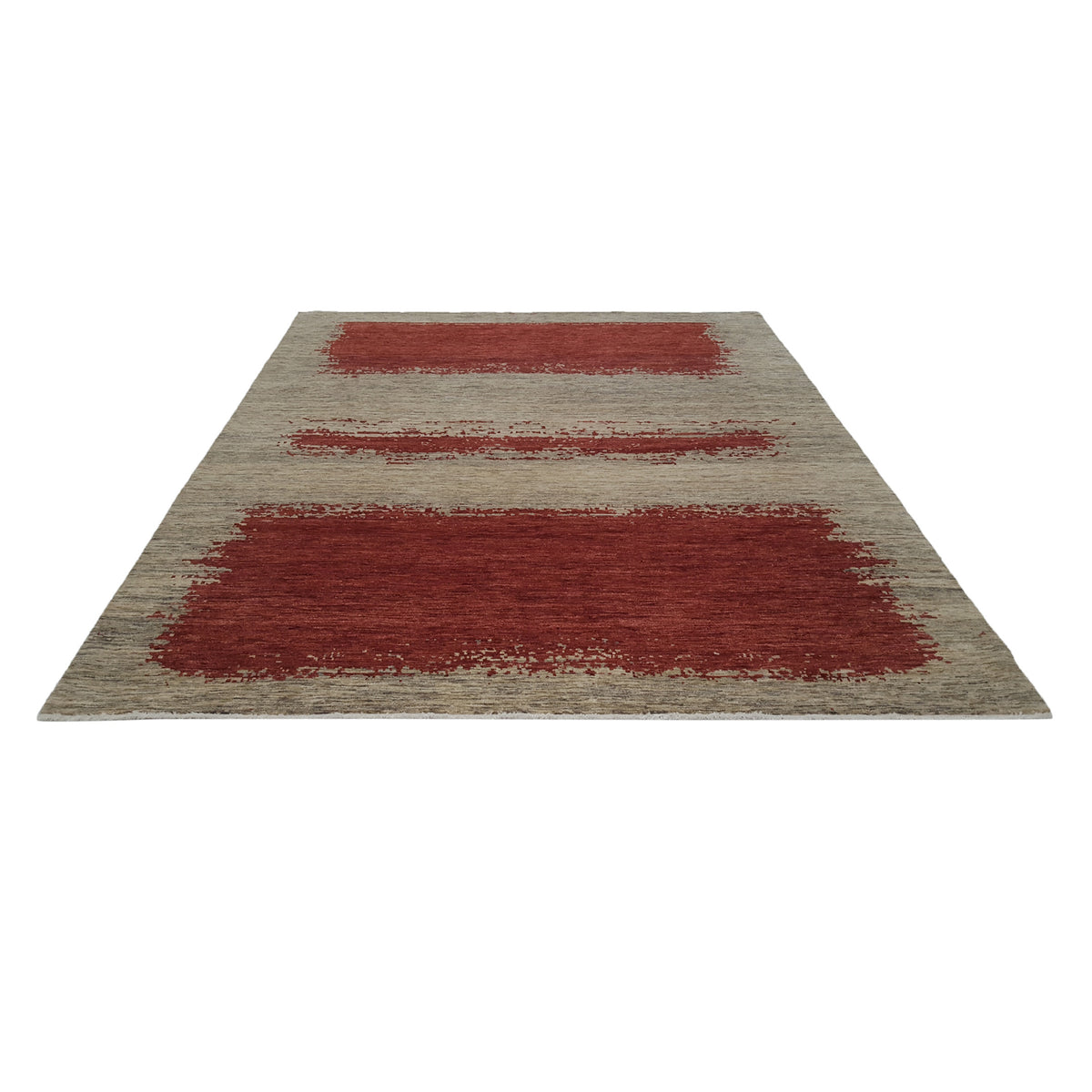 Pacific Casablanca 41201 Burgundy Ivory Modern Hand Knotted Rug