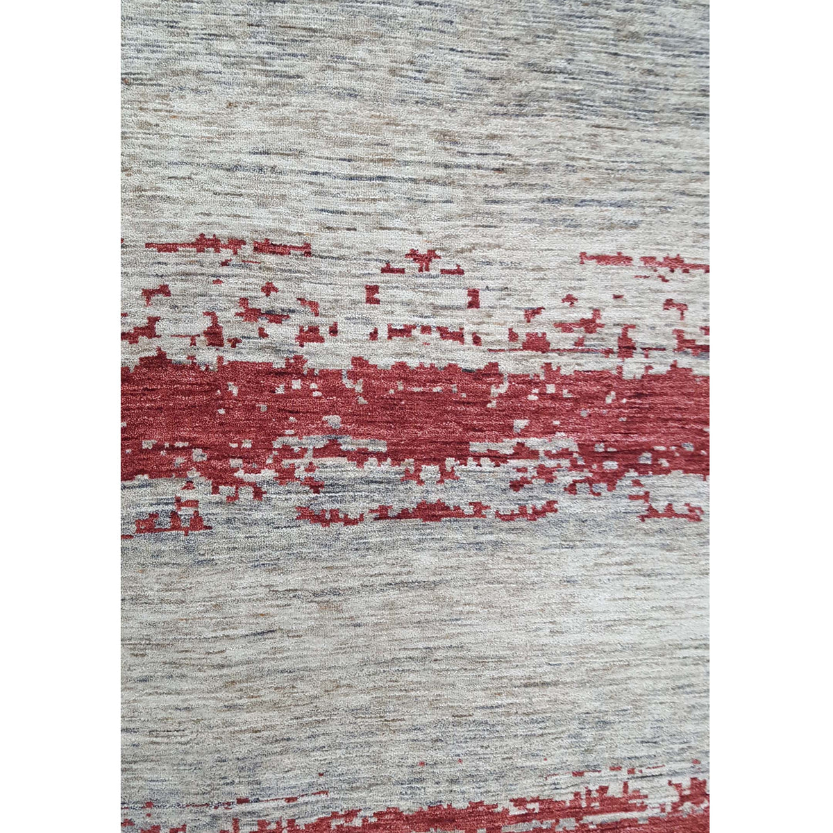 Pacific Casablanca 41201 Burgundy Ivory Modern Hand Knotted Rug