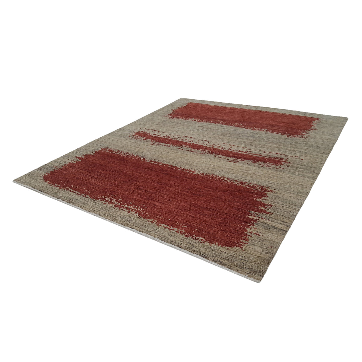 Pacific Casablanca 41201 Burgundy Ivory Modern Hand Knotted Rug