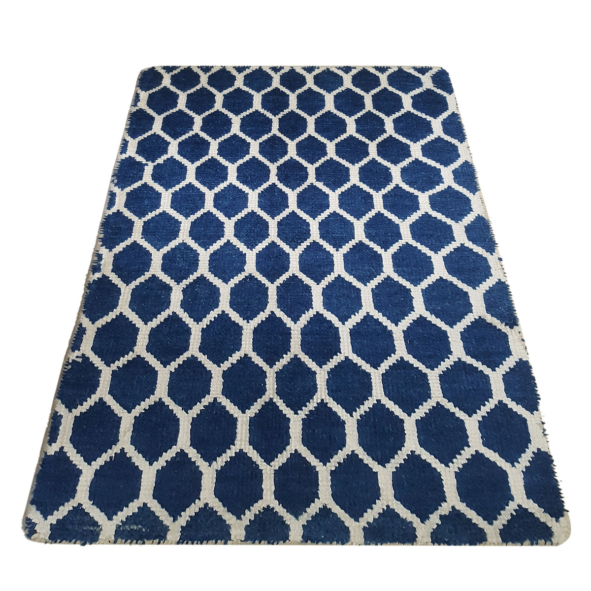 Pacific Modern 41227BW Blue White Contemporary Hand Knotted Rug