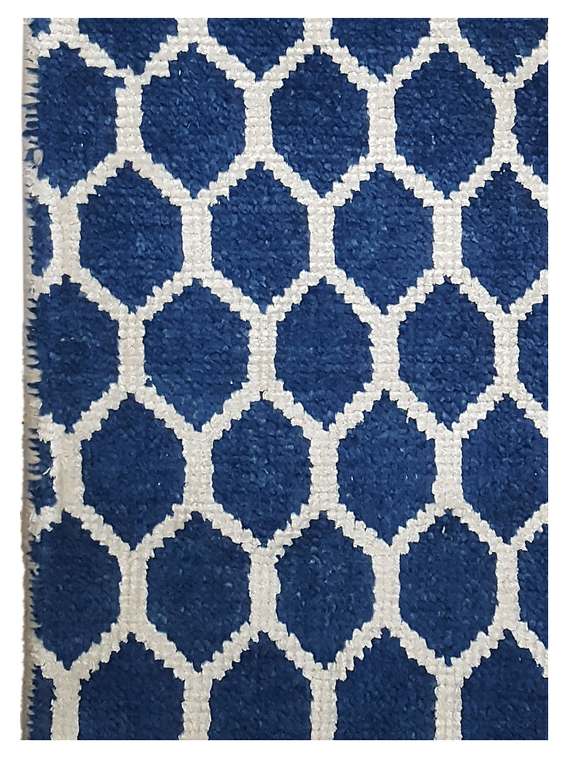 Pacific Modern 41227BW Blue White Contemporary Hand Knotted Rug