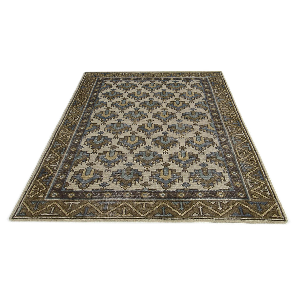 Pacific Caucasian 41338 Ivory Multi Traditional Hand Knotted Rug