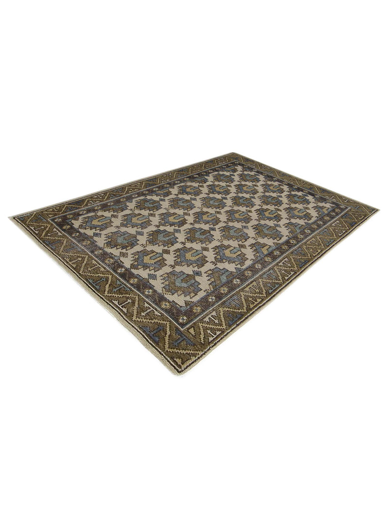 Pacific Caucasian 41338 Ivory Multi Traditional Hand Knotted Rug