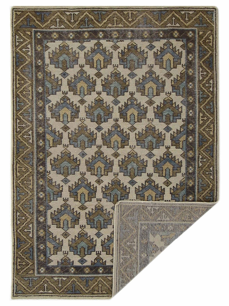 Pacific Caucasian 41338 Ivory Multi Traditional Hand Knotted Rug
