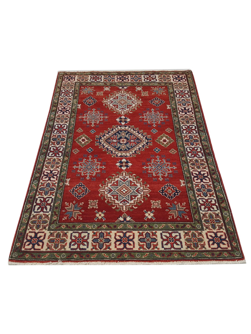 Pacific Kazak 41371 Red Ivory Traditional Hand Knotted Rug