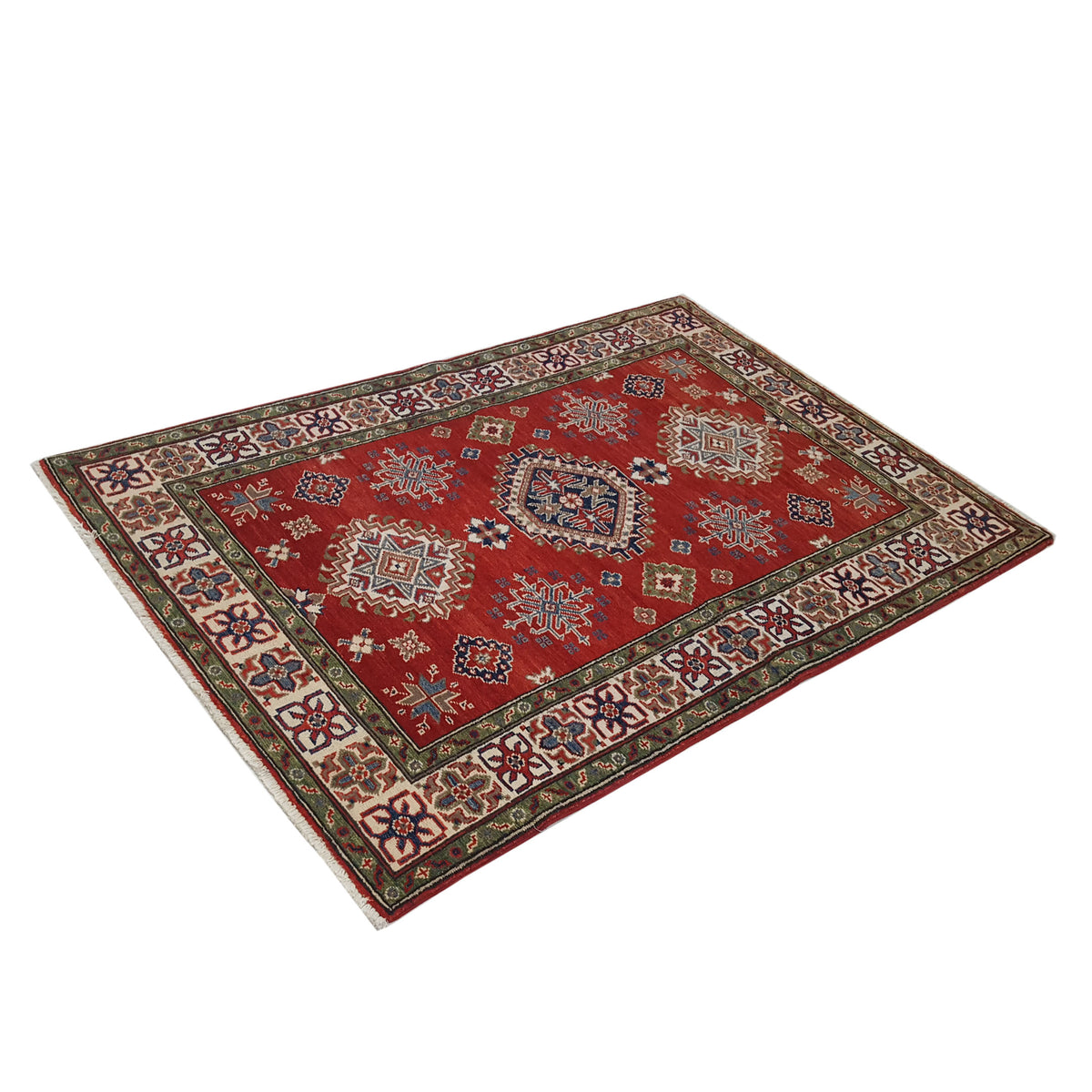 Pacific Kazak 41371 Red Ivory Traditional Hand Knotted Rug