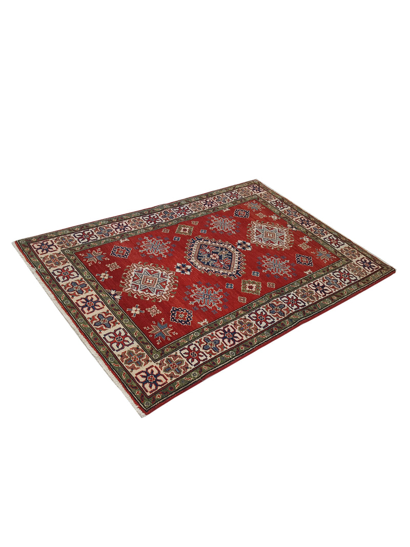 Pacific Kazak 41371 Red Ivory Traditional Hand Knotted Rug