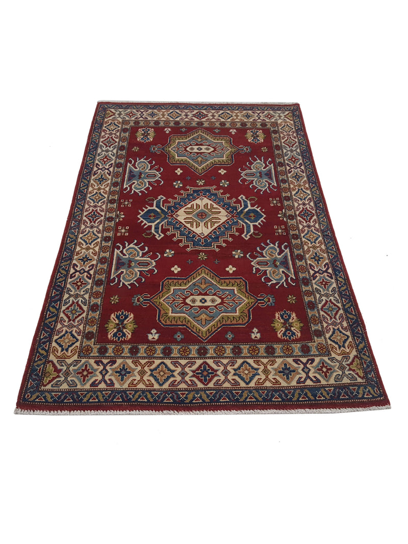 Pacific Kazak 41374 Red Ivory Traditional Hand Knotted Rug