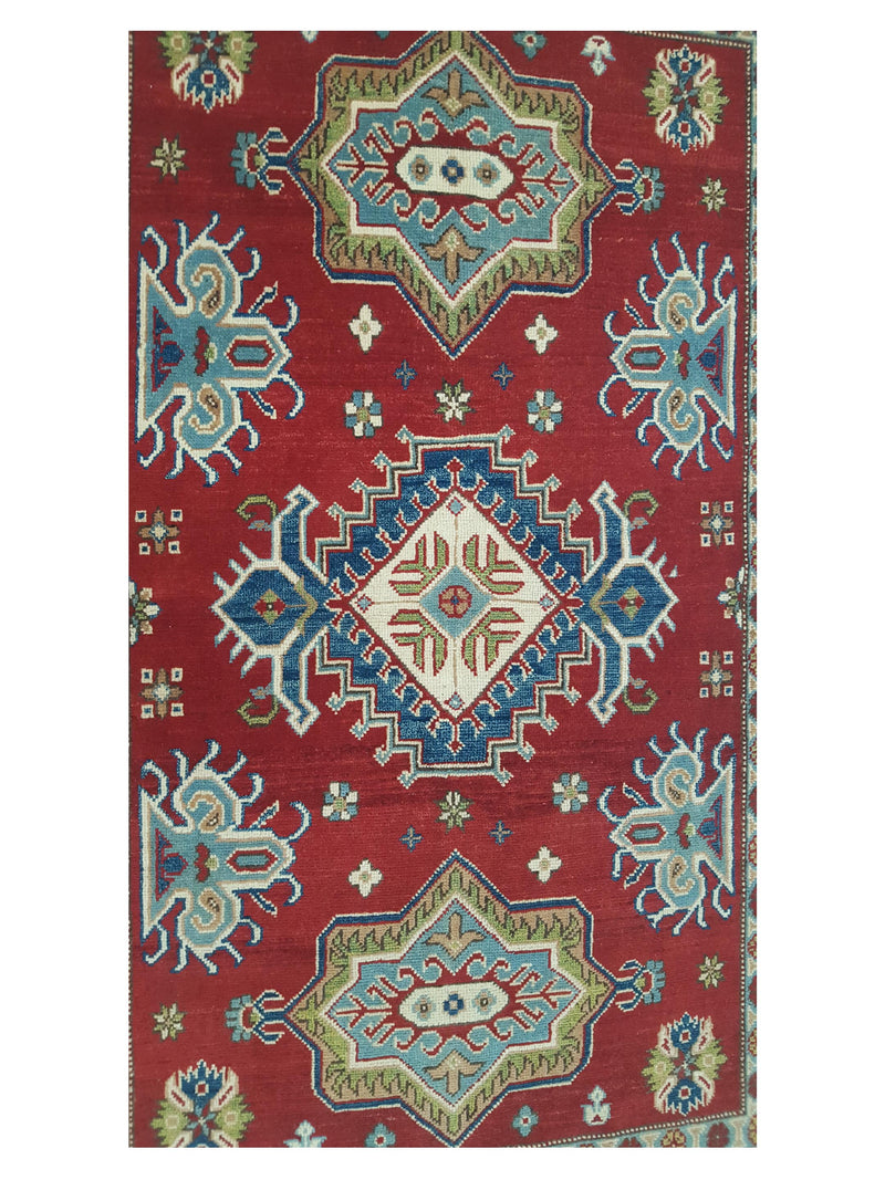 Pacific Kazak 41374 Red Ivory Traditional Hand Knotted Rug