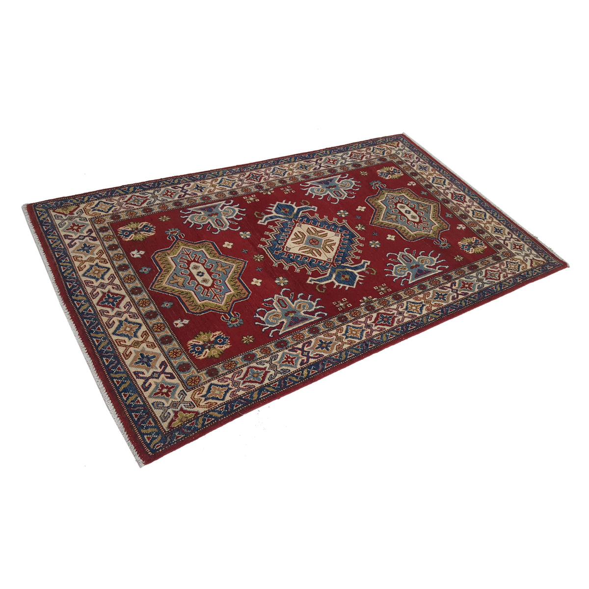 Pacific Kazak 41374 Red Ivory Traditional Hand Knotted Rug