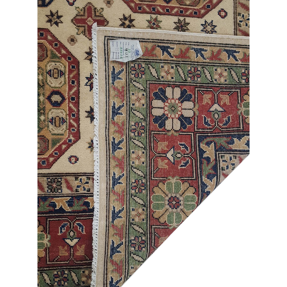 Pacific Kazak 41392 Ivory Rust Traditional Hand Knotted Rug