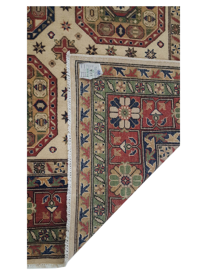 Pacific Kazak 41392 Ivory Rust Traditional Hand Knotted Rug