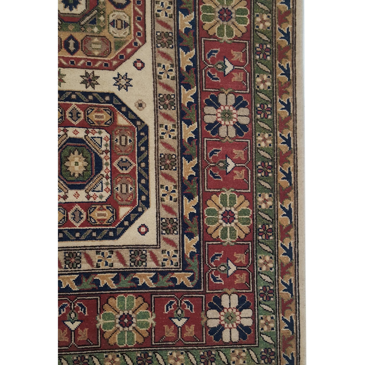 Pacific Kazak 41392 Ivory Rust Traditional Hand Knotted Rug