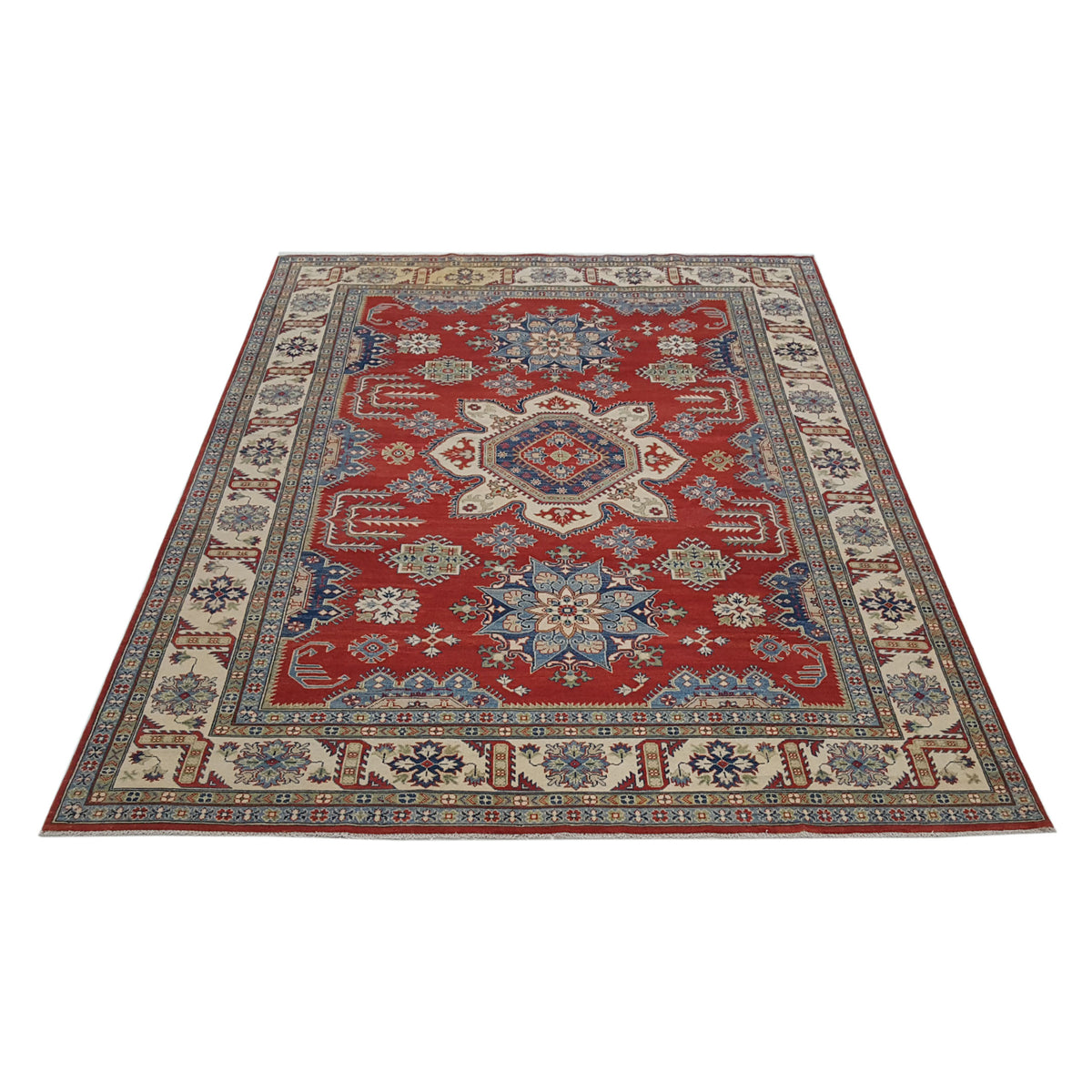 Pacific Kazak 41393 Red Ivory Traditional Hand Knotted Rug