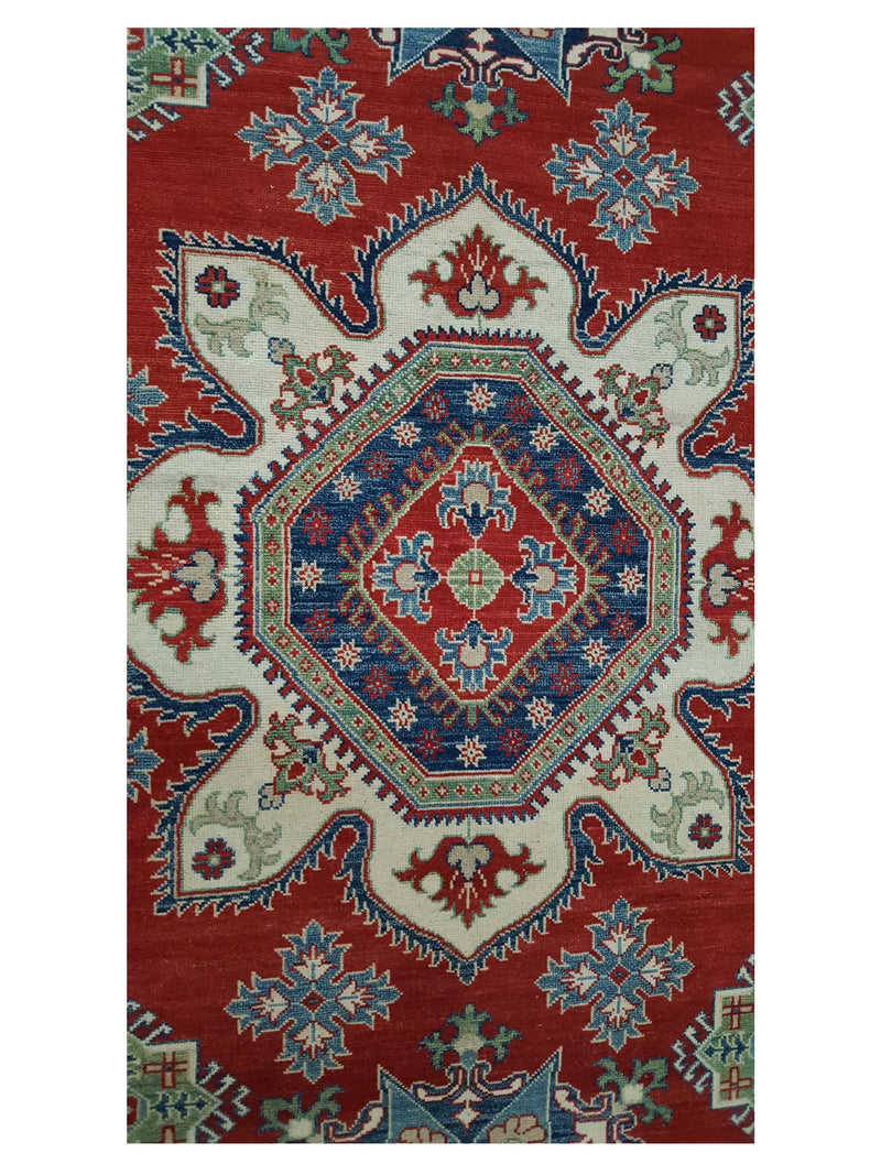 Pacific Kazak 41393 Red Ivory Traditional Hand Knotted Rug