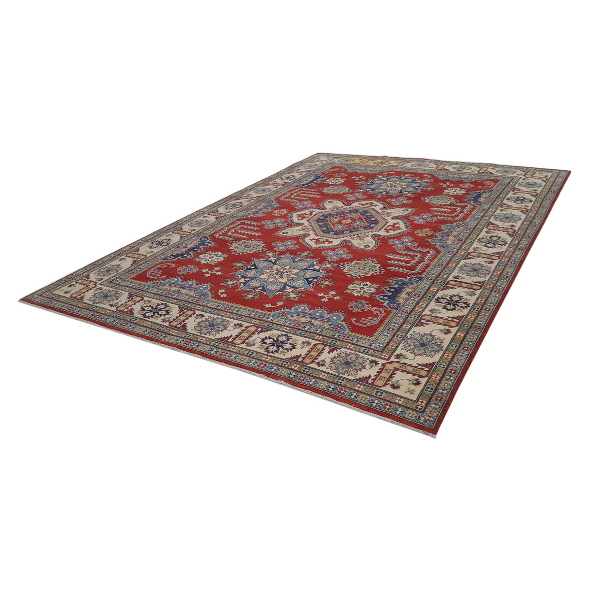 Pacific Kazak 41393 Red Ivory Traditional Hand Knotted Rug