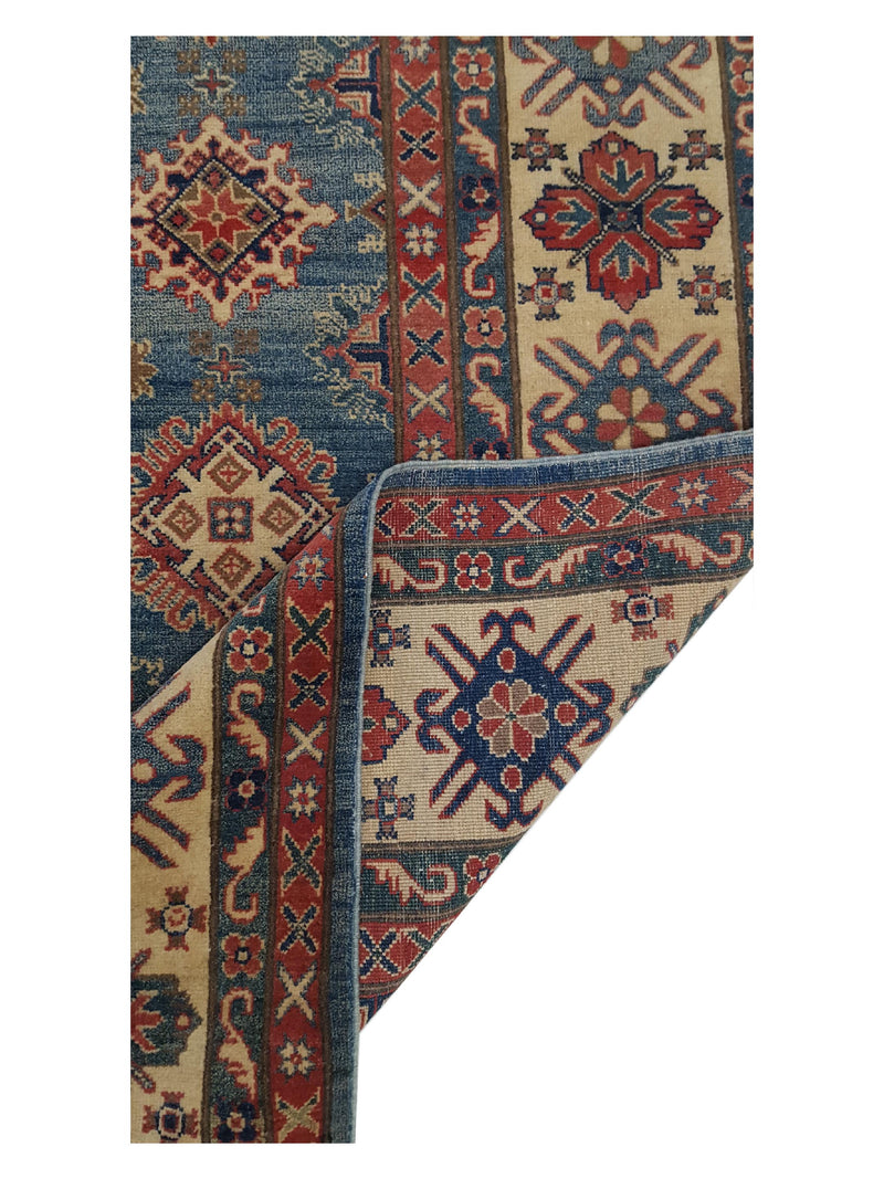 Pacific Kazak 41395 Blue Ivory Traditional Hand Knotted Rug