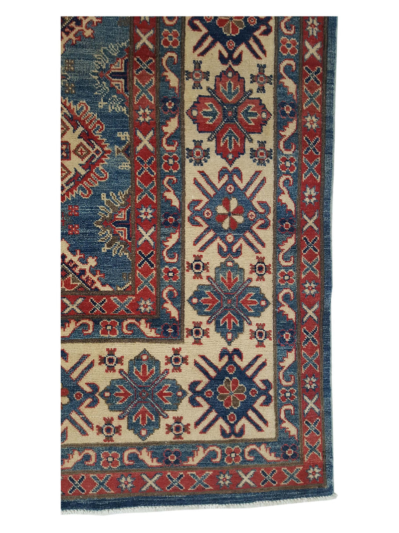 Pacific Kazak 41395 Blue Ivory Traditional Hand Knotted Rug