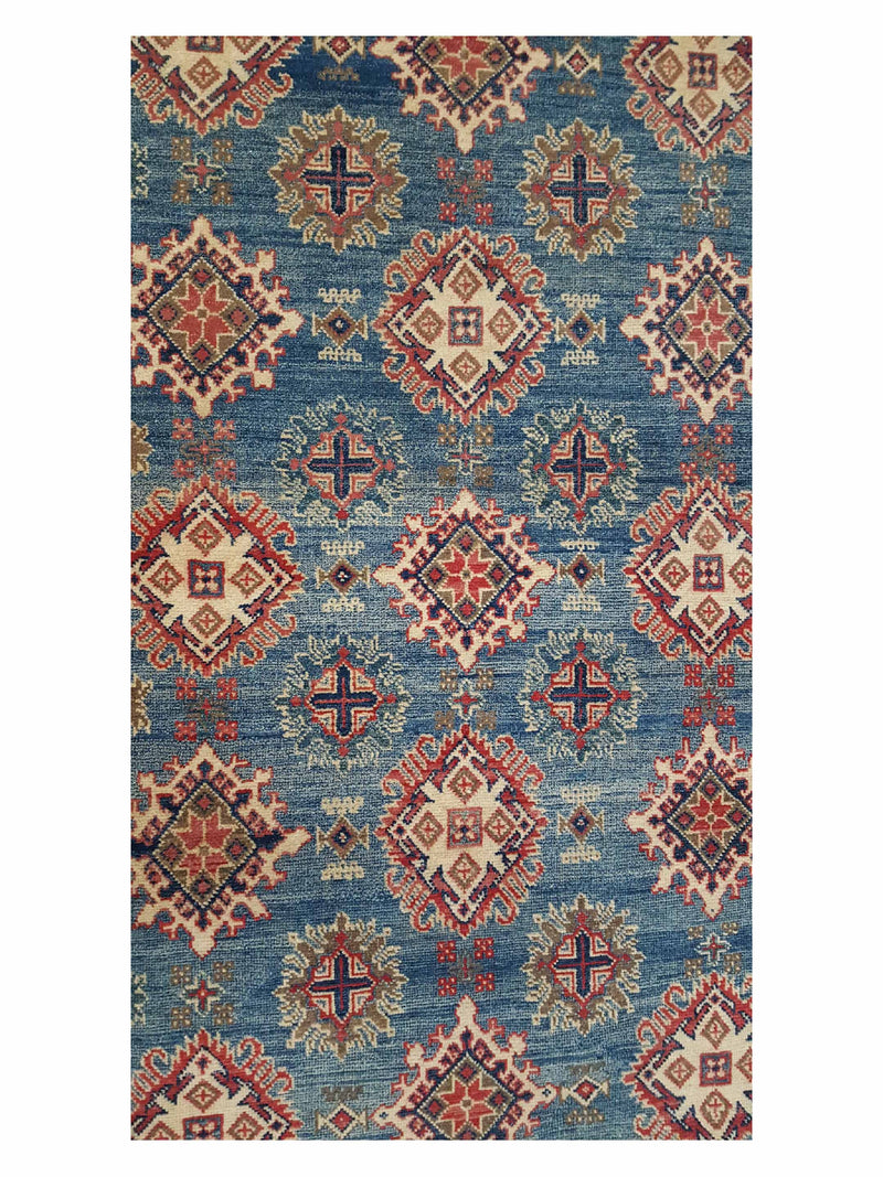 Pacific Kazak 41395 Blue Ivory Traditional Hand Knotted Rug
