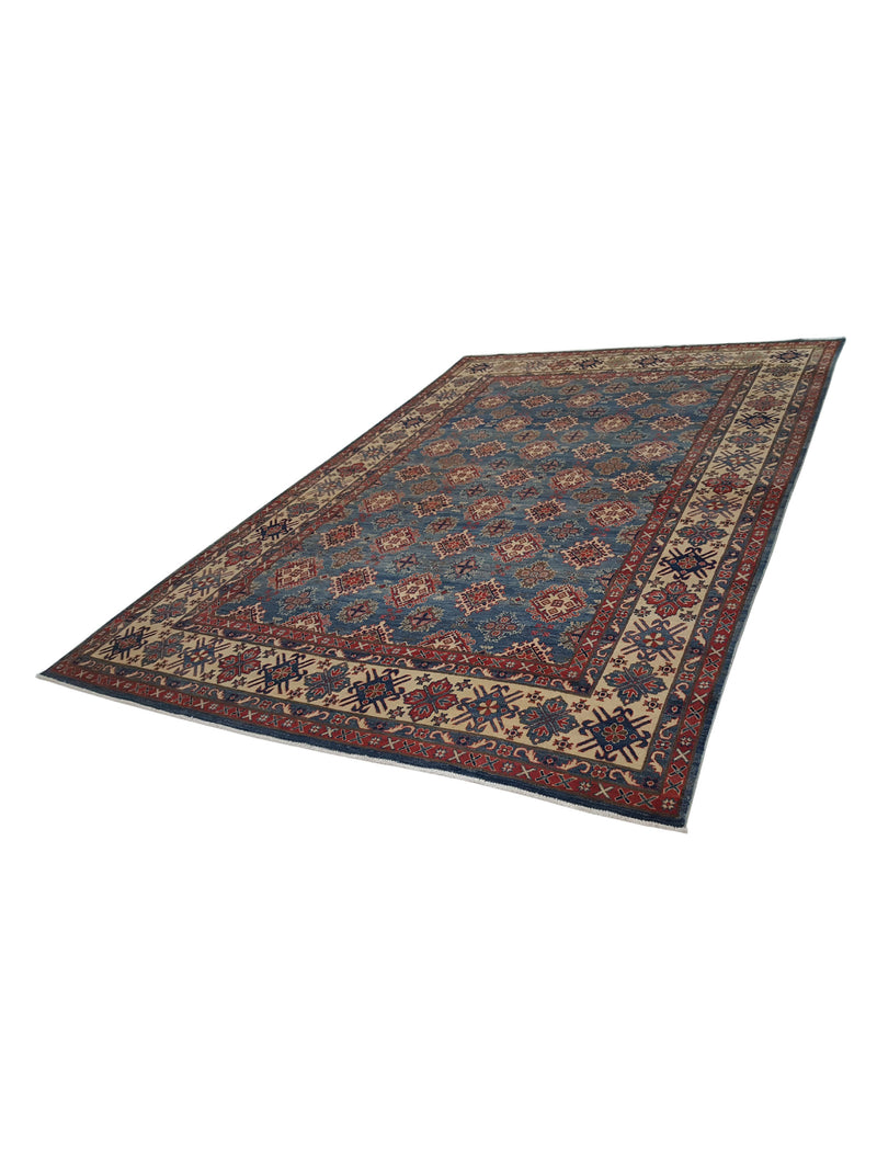 Pacific Kazak 41395 Blue Ivory Traditional Hand Knotted Rug