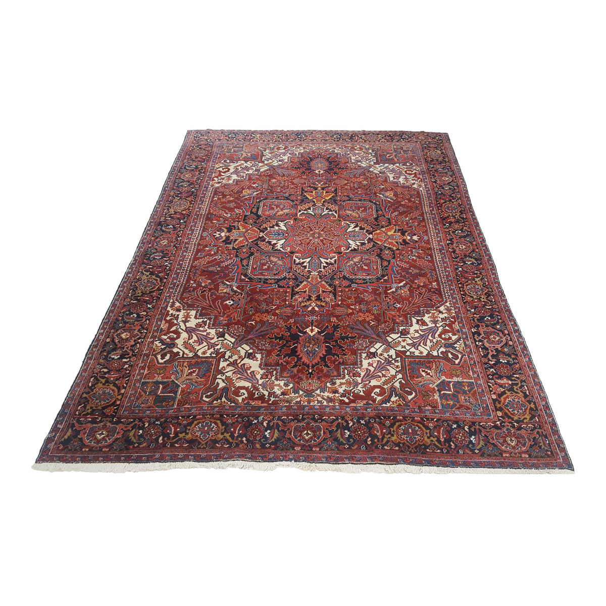 Fasa Antique Heriz 41415 Rust Navy Traditional Antique Rug