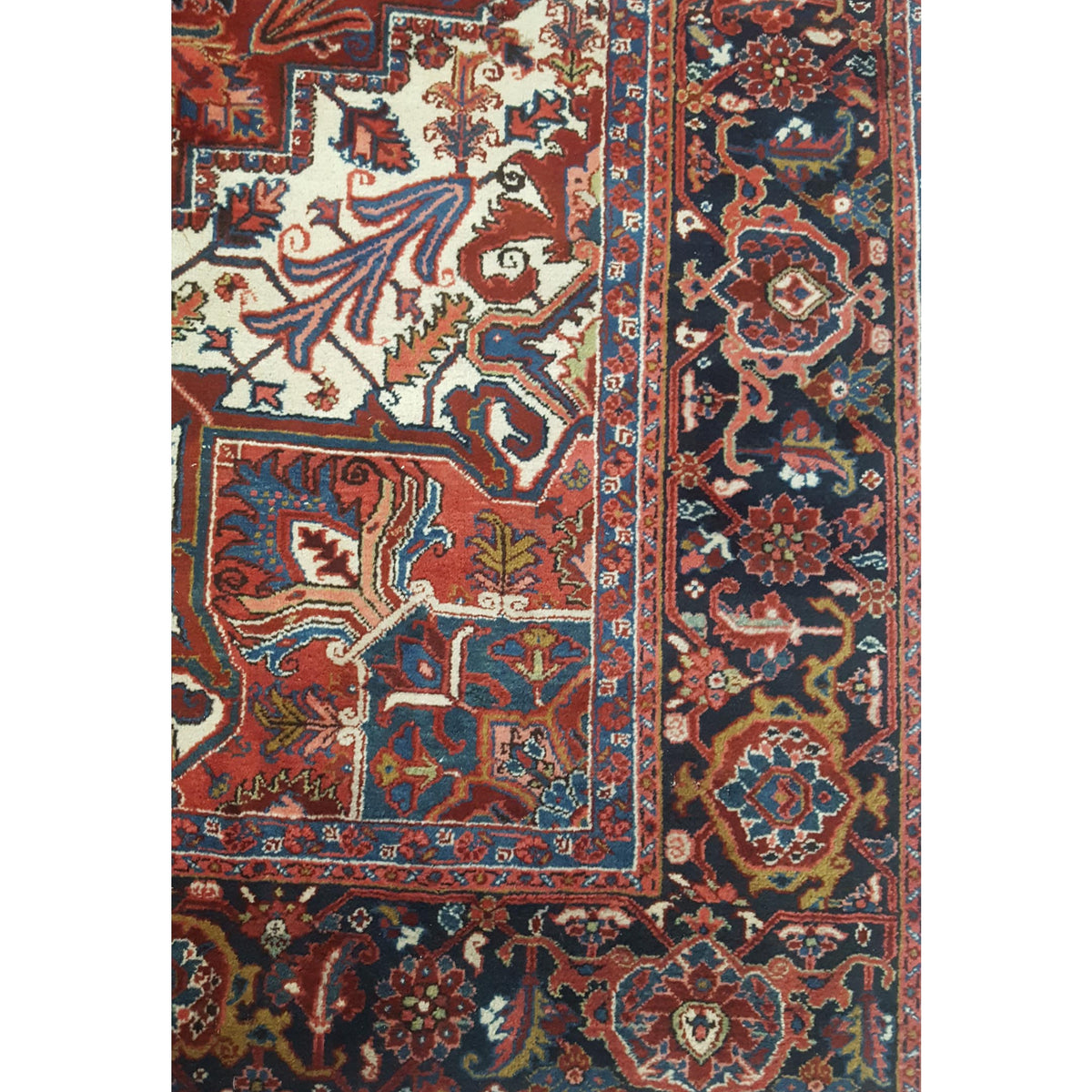 Fasa Antique Heriz 41415 Rust Navy Traditional Antique Rug