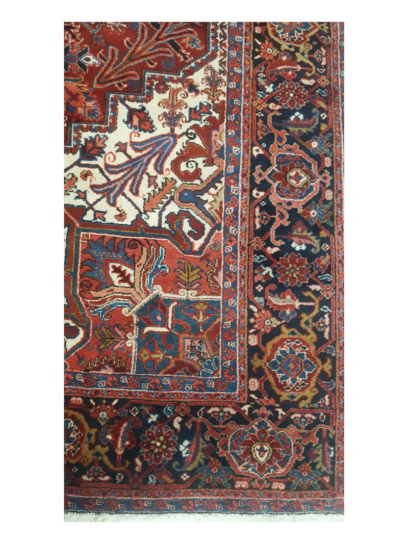 Fasa Antique Heriz 41415 Rust Navy Traditional Antique Rug