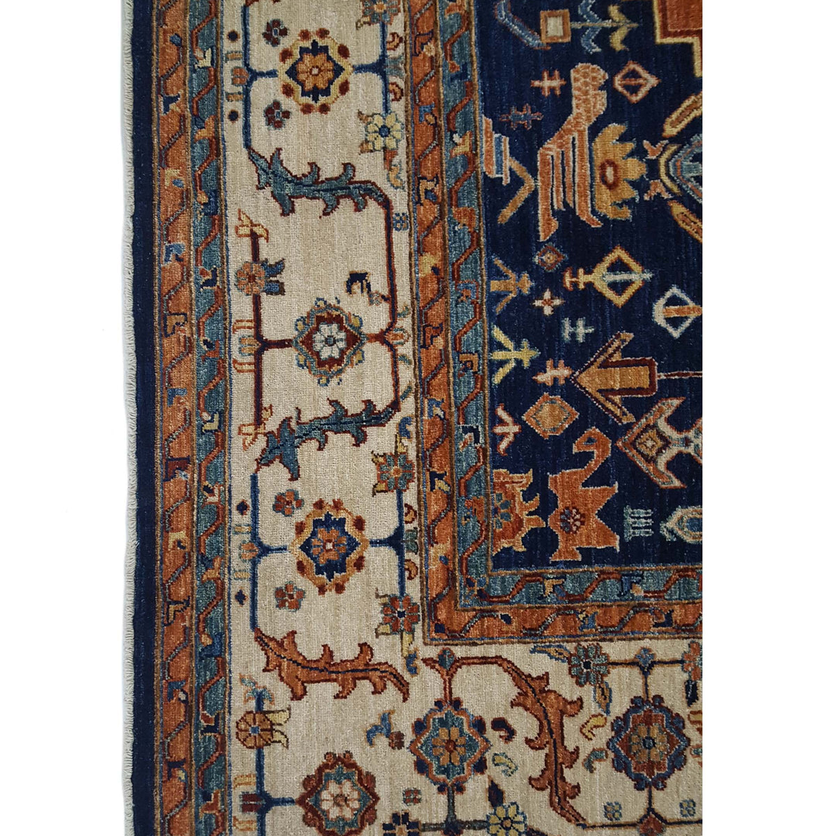 Pacific Farahan 41422 Navy Ivory Traditional Hand Knotted Rug