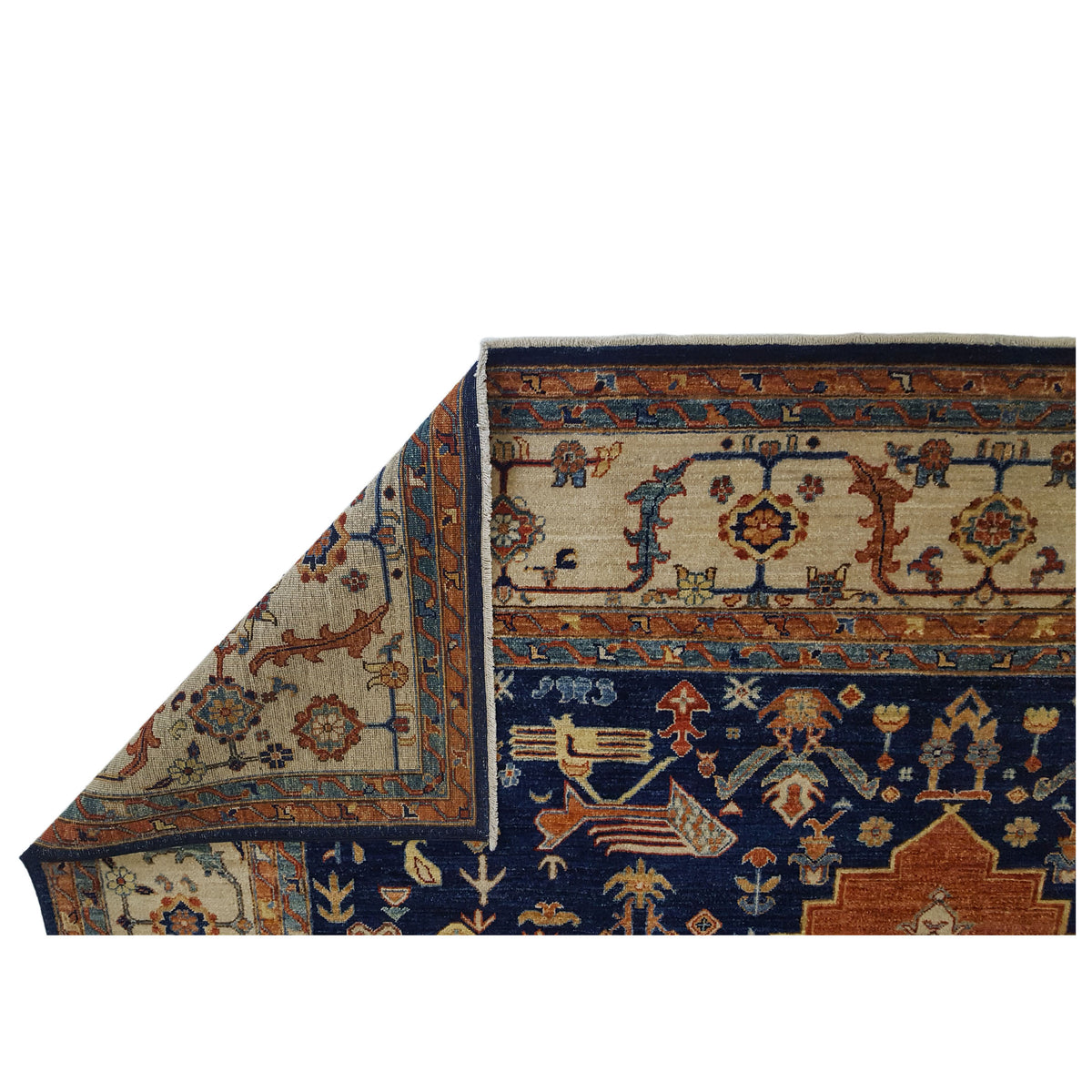 Pacific Farahan 41422 Navy Ivory Traditional Hand Knotted Rug