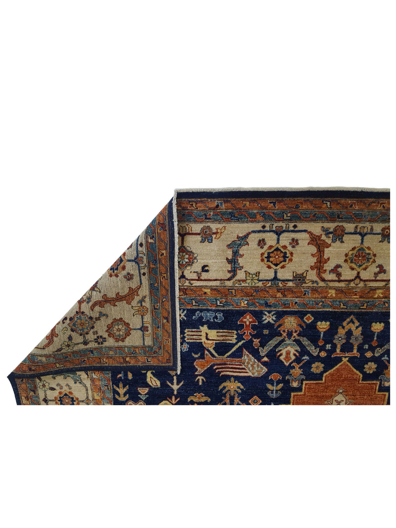 Pacific Farahan 41422 Navy Ivory Traditional Hand Knotted Rug