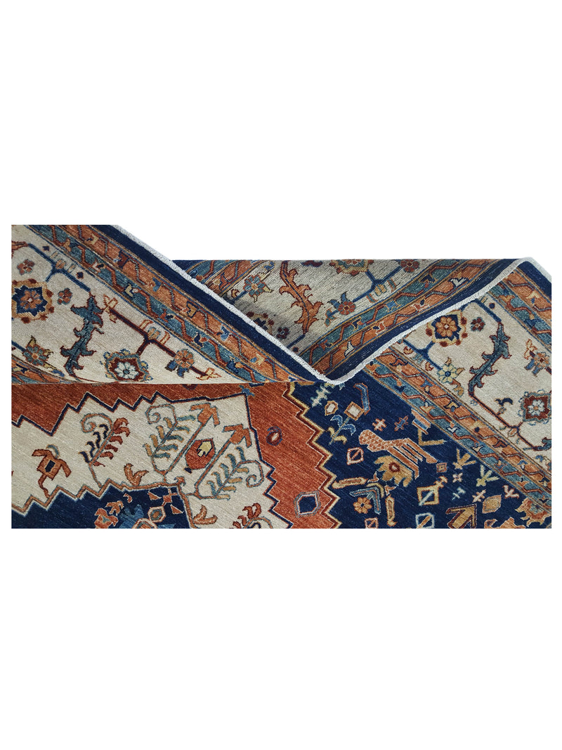 Pacific Farahan 41422 Navy Ivory Traditional Hand Knotted Rug