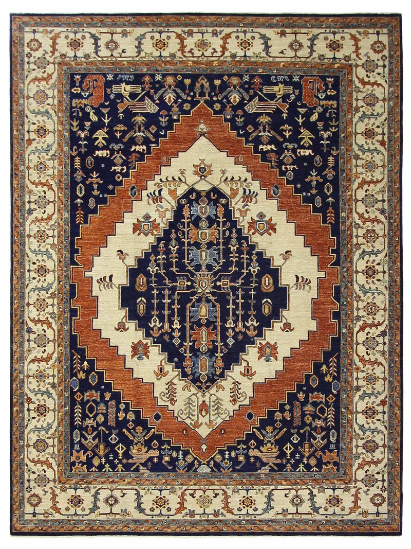 Pacific Farahan  Navy Ivory Traditional