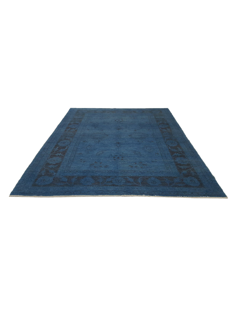 Pacific Farahan Overdyed 41432 Blue Charcoal Transitional Hand Knotted Rug