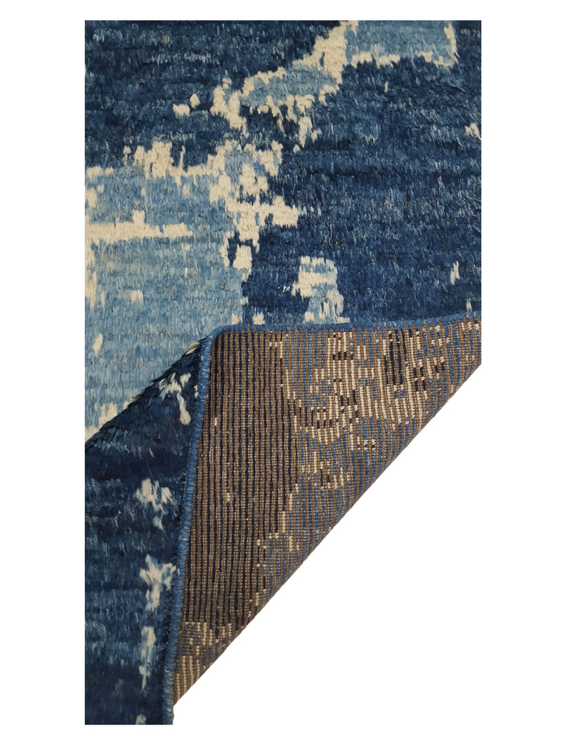 Pacific Jolay Khurs 41434 Blue Ivory Modern Hand Knotted Rug