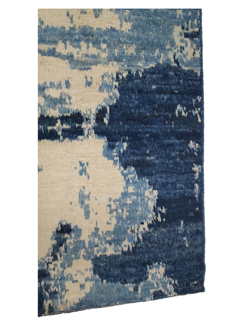Pacific Jolay Khurs 41434 Blue Ivory Modern Hand Knotted Rug
