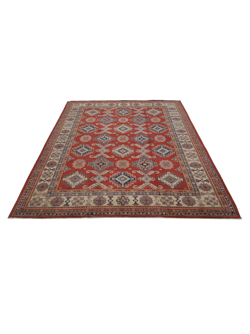 Pacific Kazak Afzali 41438 Red Ivory Traditional Hand Knotted Rug